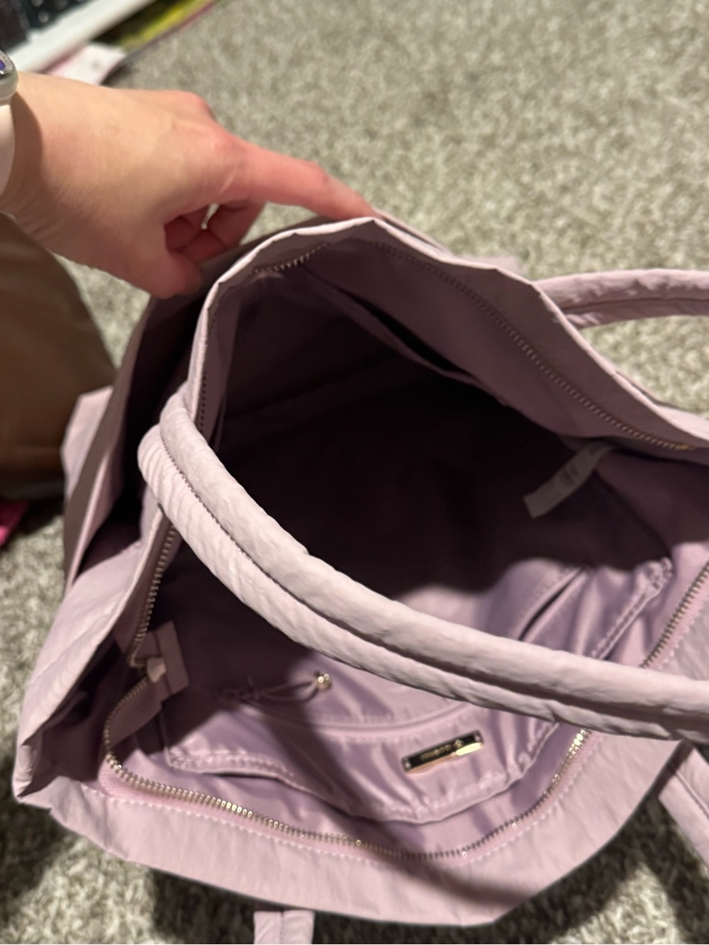 Lululemon Lavender Canvas Tote Bag with Dual Handles - Picture 3 of 9